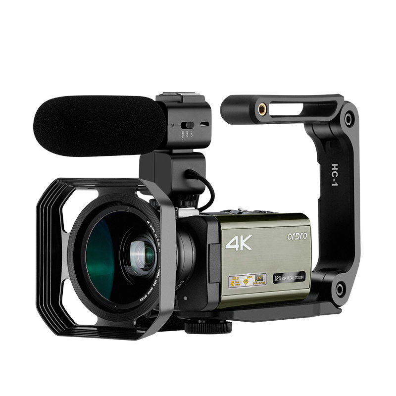 ORDRO AX60 4K 60FPS ビデオカメラ デジタルビデオカメラ 3.5"IPS HD 1080P 12倍光学ズーム＆100倍ズーム Vlog, YouTube