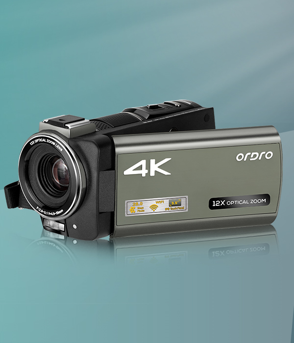 ORDRO AX60 4K 60FPS ビデオカメラ デジタルビデオカメラ 3.5"IPS HD 1080P 12倍光学ズーム＆100倍ズーム Vlog, YouTube