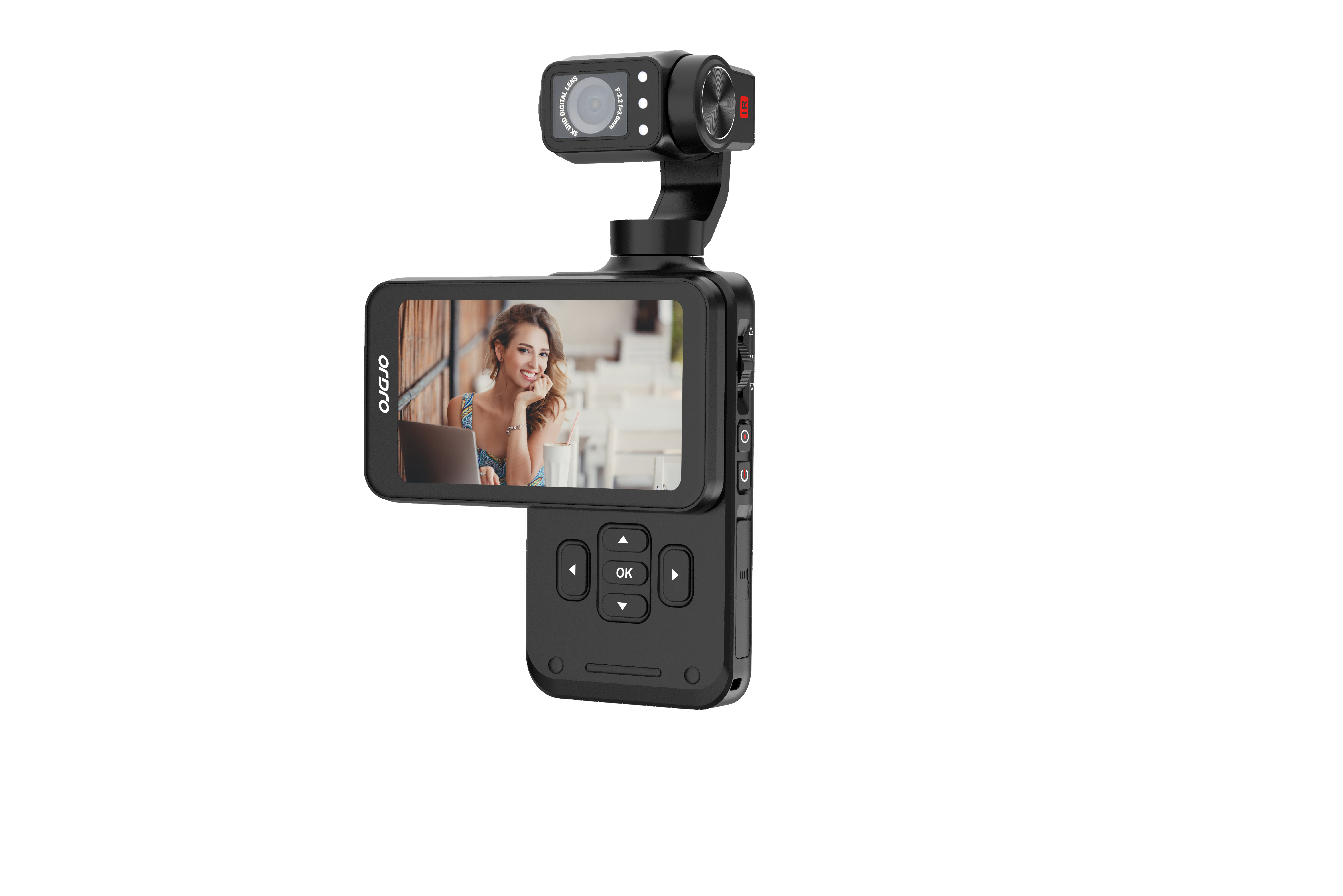 ORDRO M5ポケットカメラ、5K、三軸手ぶれ補正、ハンドヘルドジンバル、回転スクリーン、Vlog撮影、旅行用ビデオカメラ、携帯に便利な小型カメラ